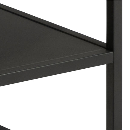 Gila - Square Coffee Table with Open Shelf in Oak & Black