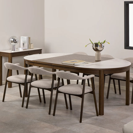 Southampton Round Extendable Dining Table Cream Ceramic 120/220cm