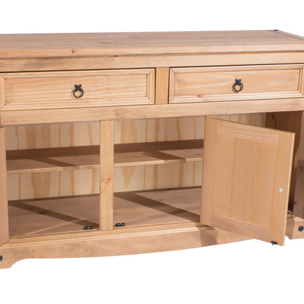 Corona White - Sideboard - 3 Door 2 Drawer & Antique Waxed Pine Top