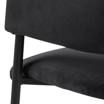 Lima - Dining Chair with Armrest in Black Set of 2