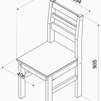 Corona - Pair of Grey Linea Back Chair Grey Wax