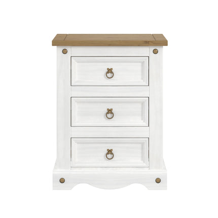 Corona - Bedside Cabinet - 3 Drawer Solid Pine Traditional