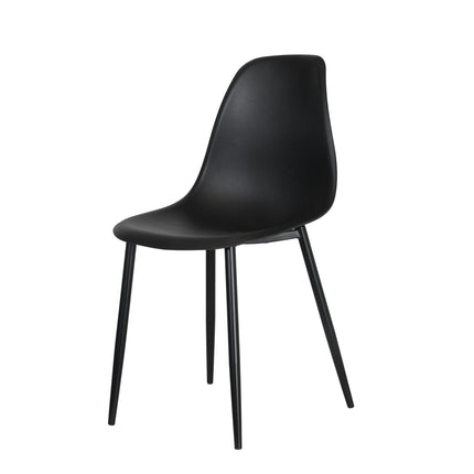 Aspen - Dining Chair Pair - Curved Plastic Seats & Metal Legs