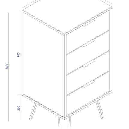 Augusta - Chest of Drawers - 4 Drawer Industrial & Hairpin Legs