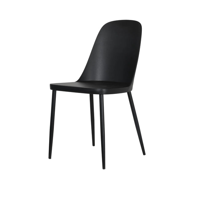 Aspen - Dining Chair Pair - Modern Plastic with Round Metal Legs