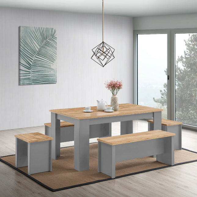 Lisbon - Dining Table, 2 Benches & 2 Stools
