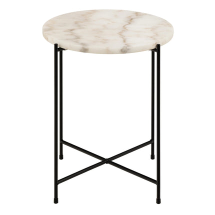 Avila - Side Table with White Marble Top 42x45cm