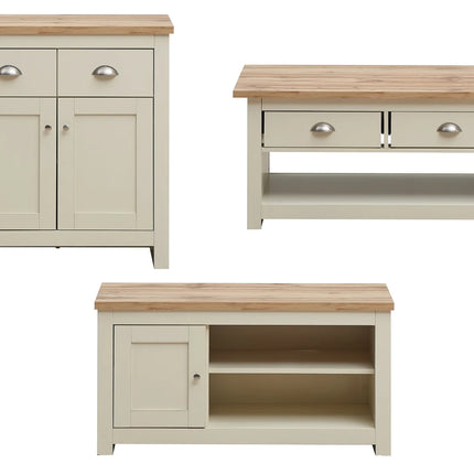 Lisbon - Set - 2 Door TV Unit, 2 Drawer Sideboard, Coffee Table