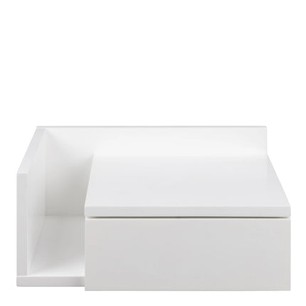 Ashlan 1 Drawer Wall Mounted Square Bedside Table in White