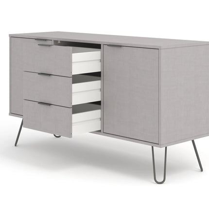 Augusta - Sideboard - 2 Door 3 Drawer Grey & Hairpin Legs