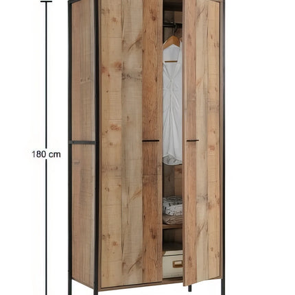 Stretton - 3 Piece Bedroom Set 2 Door Wardrobe - Rustic Oak