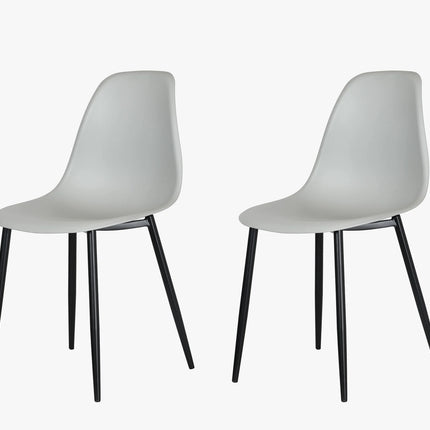 Aspen - Dining Chair Pair - Curved Plastic Seats & Metal Legs