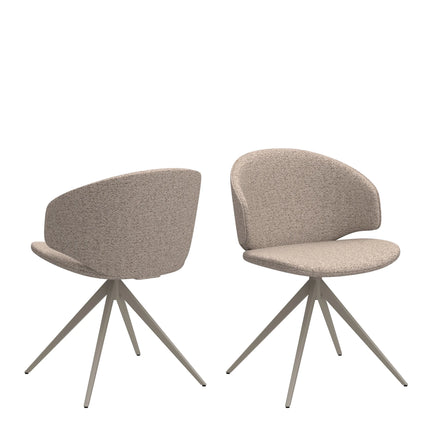 Soli - Round Dining Table with 4 Swivel Ella Dining Chairs