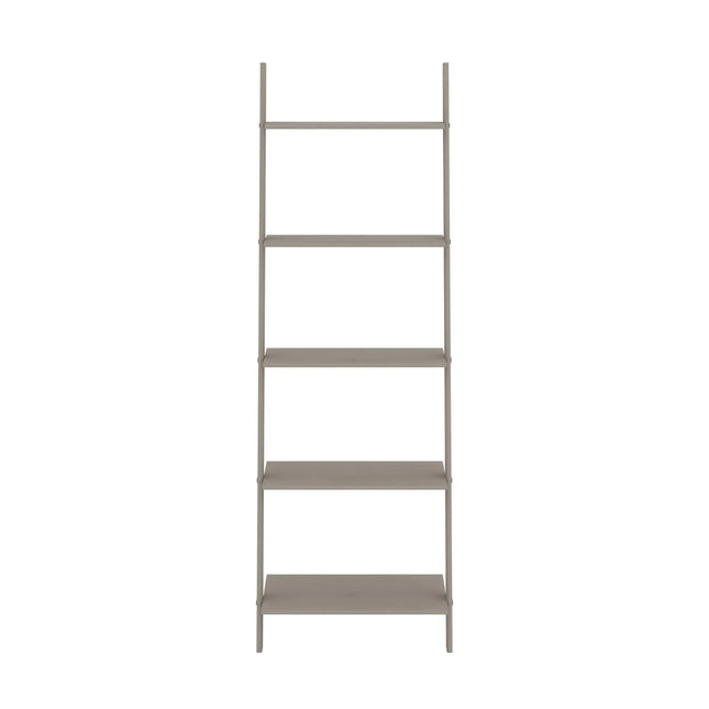 Corona Grey - Ladder Bookcase - 5 Shelf Wax Pine