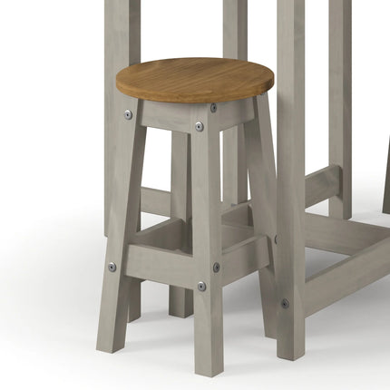 Linea - Dining Table - Grey & Antique Waxed Pine