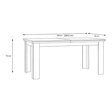Illoppa - Dining Table Extended in Oak Nelson/Snowy Oak