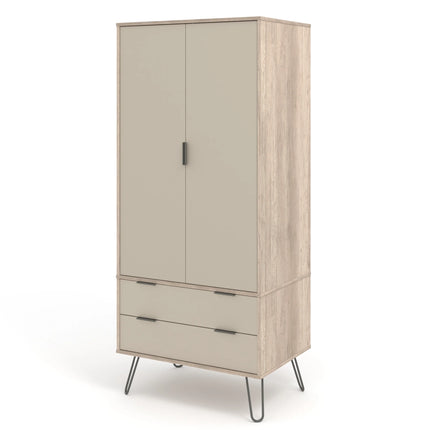 Augusta - Wardrobe - 2 Door 2 Drawer & Hairpin Legs