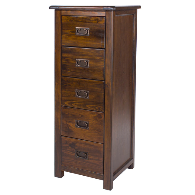 Boston - Chest of Drawers - 5 Drawer Narrow Traditional