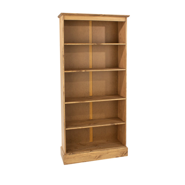 Cotswold - Bookcase - 5 Shelf Tall Antique Waxed Pine