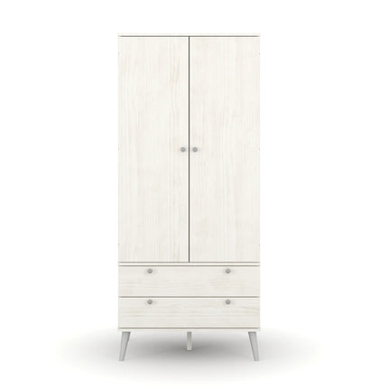 Augusta Curve - Wardrobe - 2 Door 2 Drawer White