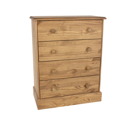 Cotswold - Chest of Drawers - 4 Drawer Antique Waxed Pine