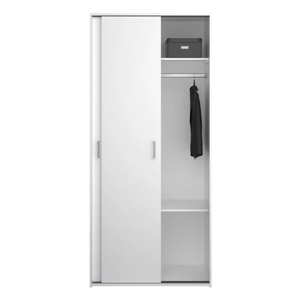 Home Space - Wardrobe with 2 Sliding Doors in White