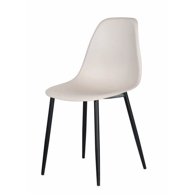 Aspen - Dining Chair Pair - Curved Plastic Seats & Metal Legs