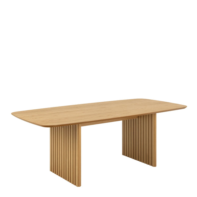 Christo Oak Dining Table with 6 Ida Black Dining Chairs Set