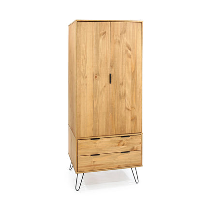 Augusta - Wardrobe - 2 Door 2 Drawer & Hairpin Legs
