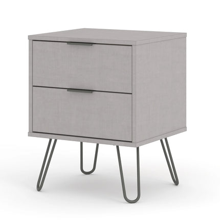 Augusta - Bedside Table - 2 Drawer & Hairpin Legs