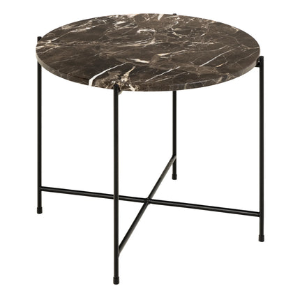 Avila - Side Table with Brown Marble Top 52x40cm