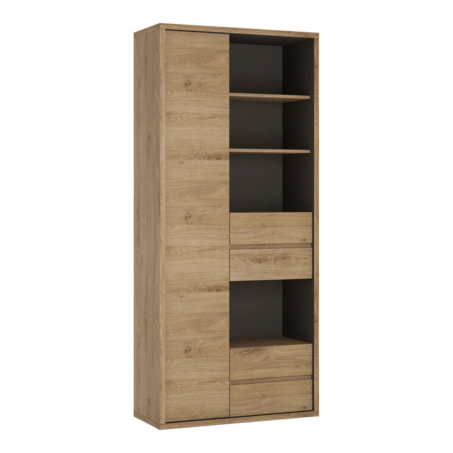 Shetland - Tall Wide 1 Door 4 Drawer Bookcase