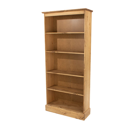 Cotswold - Bookcase - 5 Shelf Tall Antique Waxed Pine