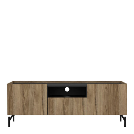 Kendall - TV-Unit with 2 Doors + 1 Drawer Oak and Black