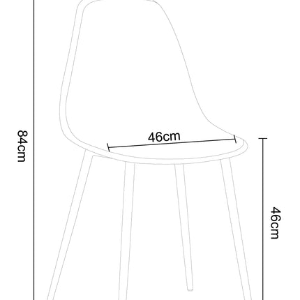 Aspen - Dining Chair Pair - Curved Plastic Seats & Metal Legs