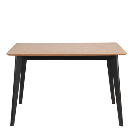 Roxby Oak & Black Dining Table with 4 Matching Chairs
