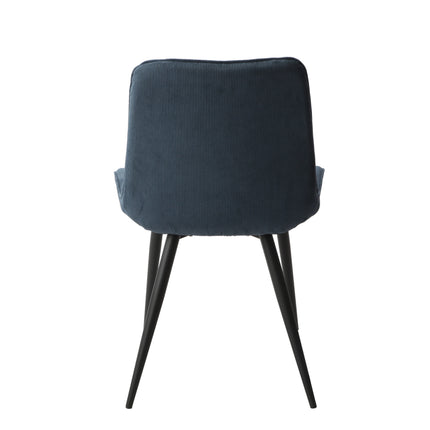 Aspen - Dining Chair Pair - Diamond Stitch Fabric & Metal Legs