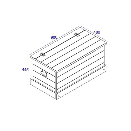 Corona - Storage Trunk - Solid Pine Lift Lid