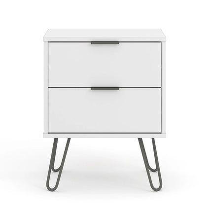 Augusta - Bedside Table - 2 Drawer & Hairpin Legs