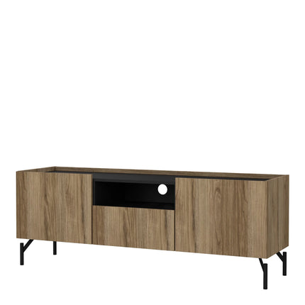 Kendall - TV-Unit with 2 Doors + 1 Drawer Oak and Black
