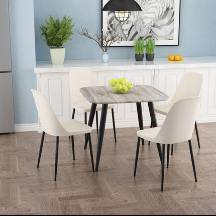 Aspen - Dining Chair Pair - Modern Plastic with Round Metal Legs