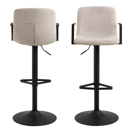 Pablo Swivel Beige Bar Stool With Adjustable Height Set of 2