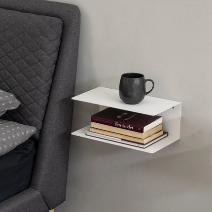 Joliet White Powder-Coated Steel Wall Shelf – Compact & Durable