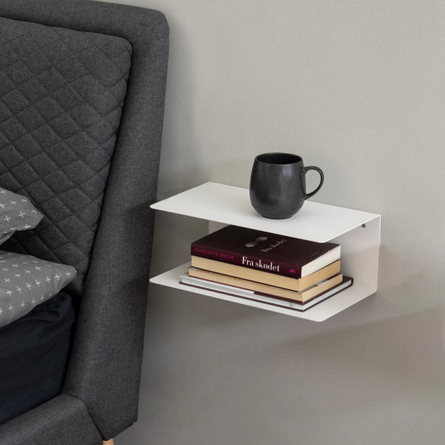 Joliet White Powder-Coated Steel Wall Shelf – Compact & Durable