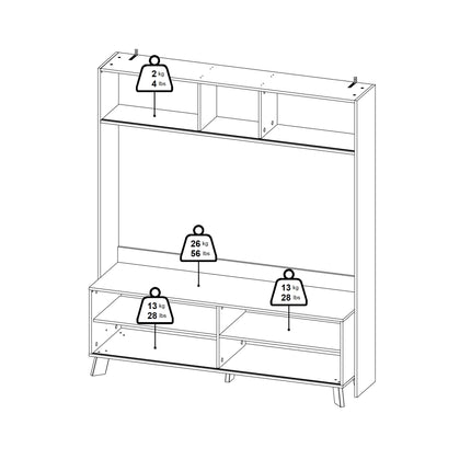 Ikast - TV Wall Unit with 2 Sliding Doors