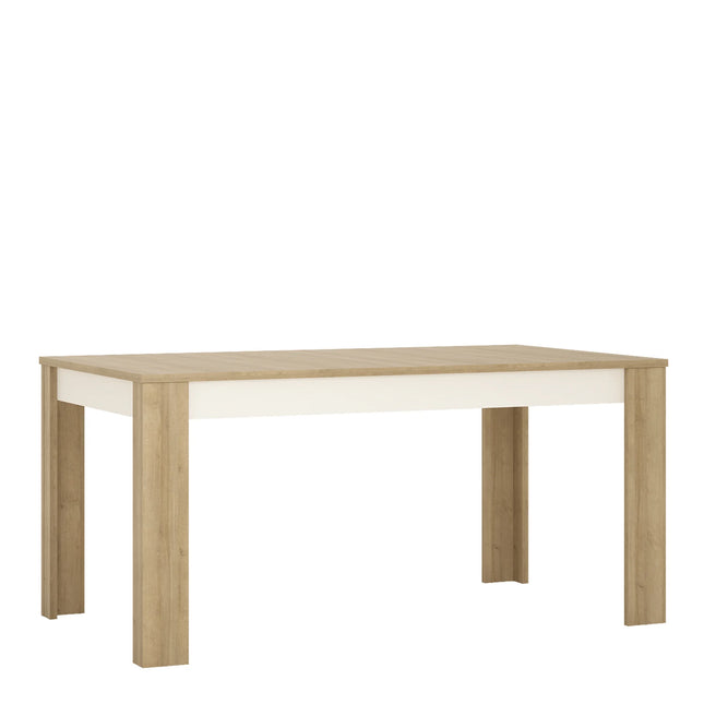 Lyon Extending Dining Table Range – Riviera Oak/White High Gloss