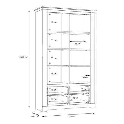 Iloppa - Display Cabinet in Snowy Oak/Oak Nelson