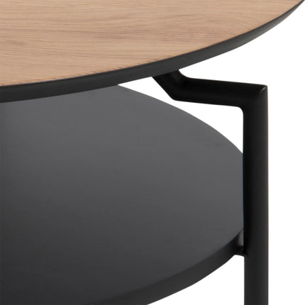 Goldington Round Coffee Table With Oak Or Marble Effect Top