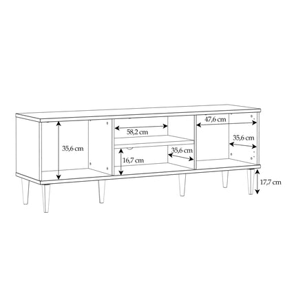 Calasetta - 2 Door 2 Shelf TV Unit in Rattan