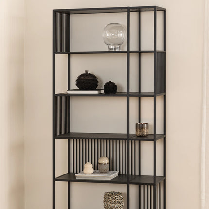 Strington - Bookcase with 5 Shelves in Black